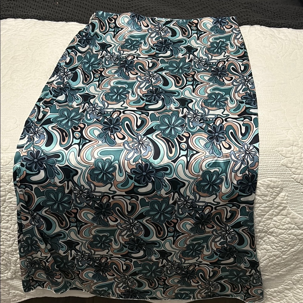 Blue and White Maxi Pencil Skirt for Cocktail